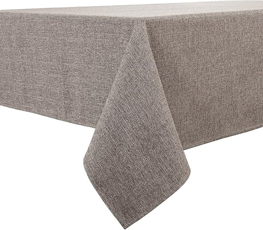 BALCONY & FALCON Rectangle Table Cloth Waterproof Taupe Gray 95"x55" | Rectangular Washable Wrinkle Resistant Table Cloth Linen Fabric Tablecloths for Dining Party Kitchen Wedding and Outdoor Use by BALCONYFALCON