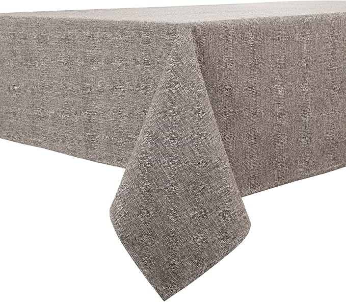 BALCONY & FALCON Rectangle Table Cloth Waterproof Taupe Gray 63"x47" | Rectangular Washable Wrinkle Resistant Table Cloth Linen Fabric Tablecloths for Dining Party Kitchen Wedding and Outdoor Use by BALCONYFALCON