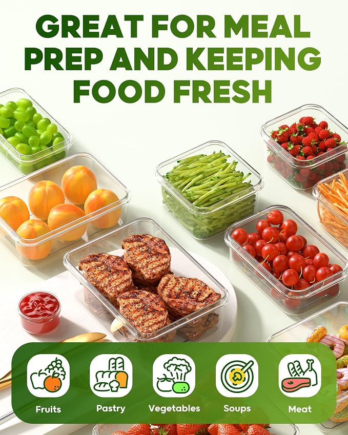 KEMETHY 70 PCS Food Storage Containers with Lids(35 Containers & 35 Lids), BPA-Free Plastic Food Containers for Kitchen Storage, Leak Proof, Reusable Meal Prep Containers with Labels & Pen - Image 6