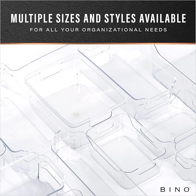 BINO | Plastic Bins, Large - 2 Pack | THE LUCID COLLECTION | Multi-Use| Built-In Handles | BPA-Free | Clear Storage Containers | Fridge Organizer | Pantry & Home Organization - Image 8