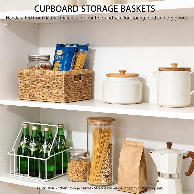 Storage Container, Natural Water Hyacinth Storage Bins Rectangular Basket,Arts and Crafts. - Image 6