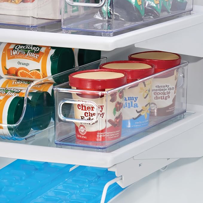 iDesign Stackable Fridge Bin with Handles, Set of 6, Clear | Ideal for Freezer or Pantry, Made in USA - Image 8