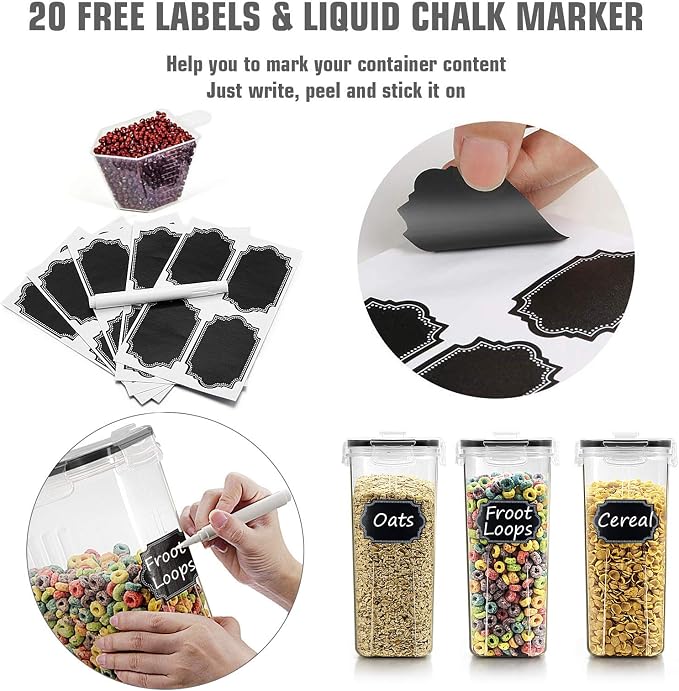 Wildone 8pcs Airtight Storage Containers and 6pcs Cereal Storage Containers - Image 5