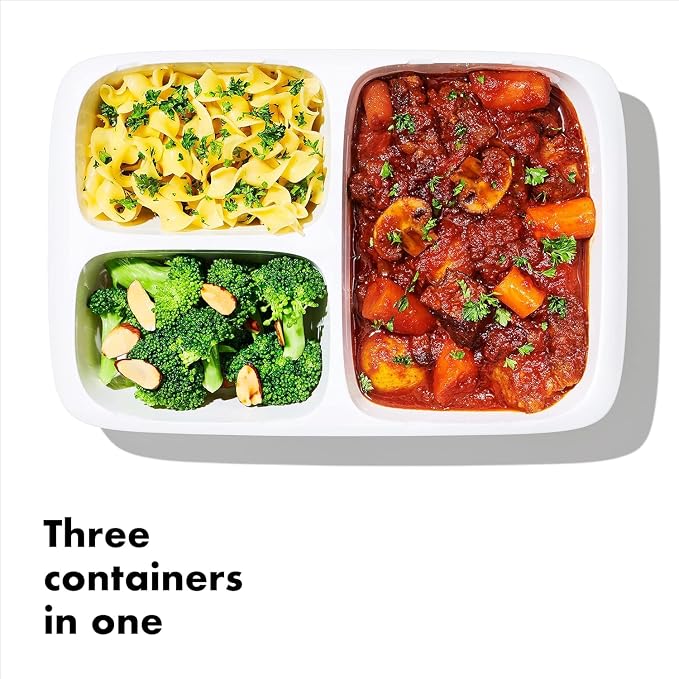 OXO Good Grips Prep & Go Divided Container 4.1 Cups/1 L - Leakproof Food Storage, Pack of 4 - Image 2
