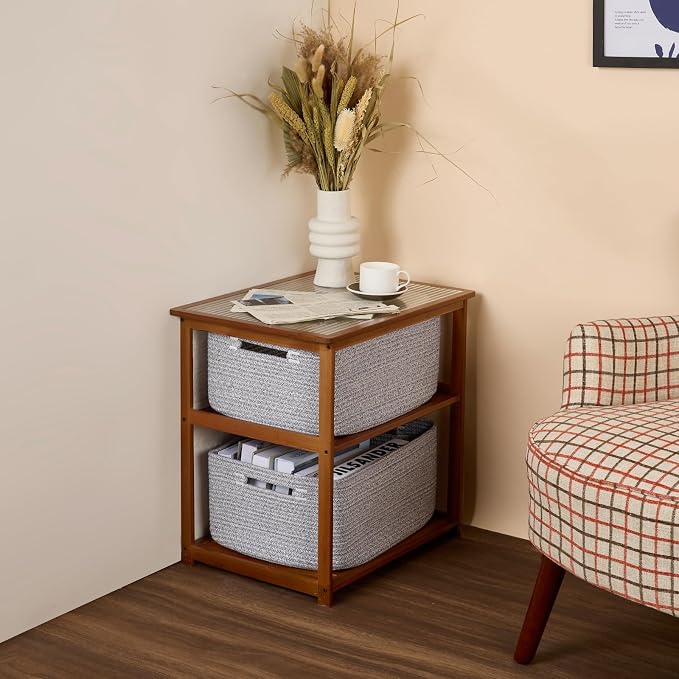 MiniArk Large Storage Baskets for Shelves, 17 x 13 x 7.5” Closet Organizers Bins for Clothes Blanket Towels, Baby Nursery, Toy Baskets Box, Woven Rope Baskets, 3 Packs Mixed Grey - Image 8