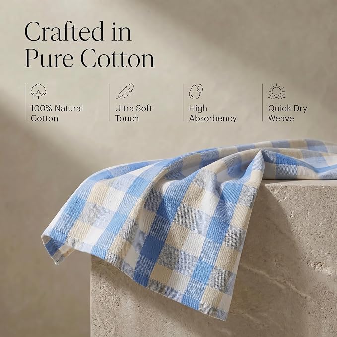 Urban Villa Kitchen Towels Cotton Dish Towels 20”x30” (Set of 6) Bluesand - Image 4