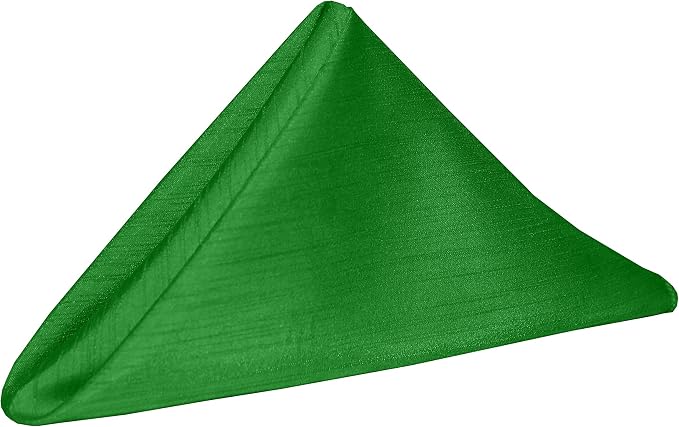 20x20-Inch Shantung Cloth Napkins, Emerald, Set of 120 | Bulk Case of 10 Dozen, Dinner Napkins, Satin, Square, 100% Polyester Fabric, Reversible, Faux Dupioni Silk Reverse Side by UltimateTextile