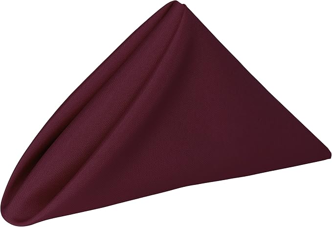 17x17-Inch Square Polyester Cloth Napkins, Ruby, Set of 24 by UltimateTextile