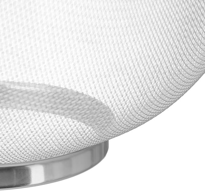 3x stainless steel colander, fine mesh strainer with handles, for pasta, dishwasher safe, with base, Ø 26 cm, silver - Image 7