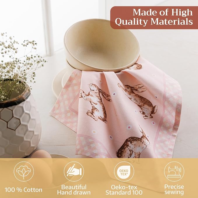 Maison d' Hermine Cloth Napkins Set of 4 Reusable 100% Cotton (18" x 18") | Everyday Square Napkins Cloth Washable Dinner Party Wedding Restaurant Hotel Kitchen Spring Summer - Easter - Image 3