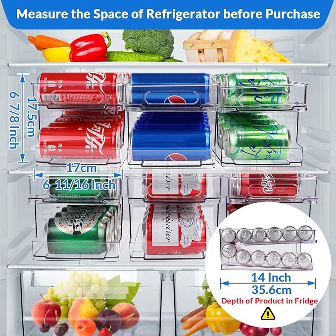 Rolling Soda Can Organizer and Automatic Soda Can Organizer for Refrigerator for Beer Soda Seltzer Drink Pop Cans Holder Storage Pantry Organization - Image 9