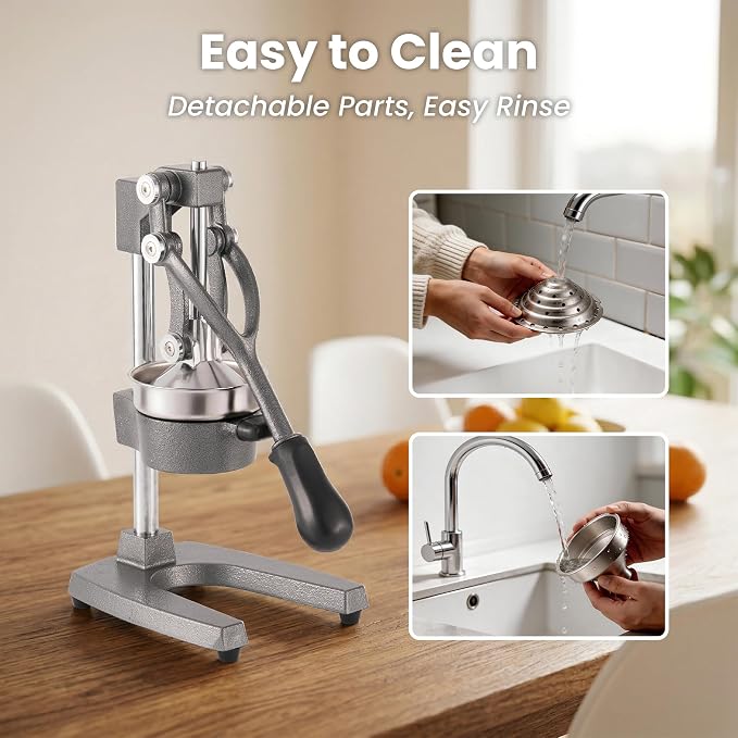 Cast Iron Manual Hand Press Juicer for Citrus & Pomegranate,Grey | Stainless Steel Heavy Duty Squeezer,Easy to Clean,Effortless Lever-Press Design,For Home Cooks,Health Enthusiasts,Bartenders - Image 5