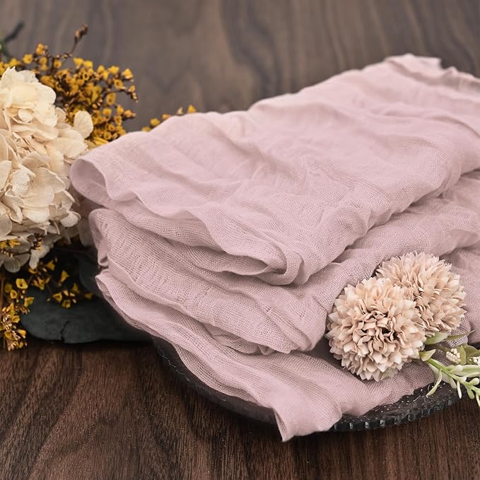 fani 100 Pack Gauze Cheesecloth Napkins, 20 x 20 in, Dusty Pink | Wrinkled Table Napkins, Soft Cotton, Rustic Decorative, Weddings, Party, Dinner Table, Everyday Use - Image 7