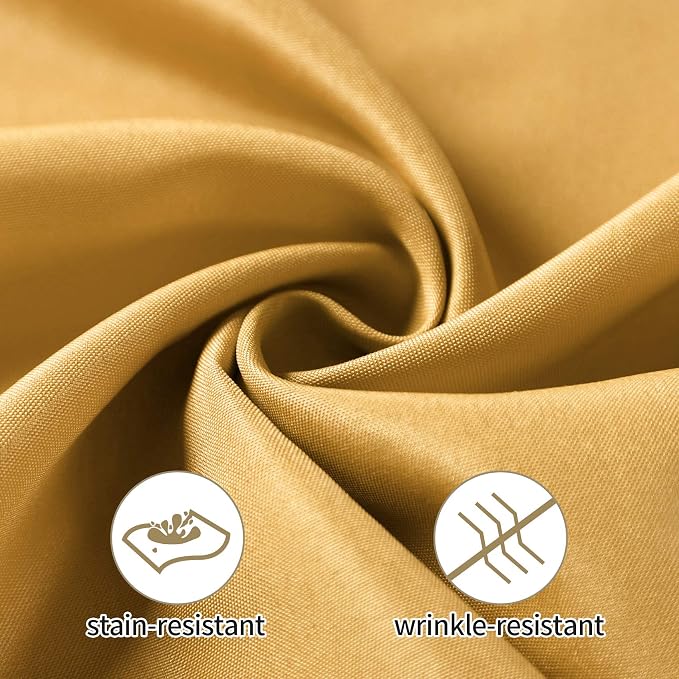 50pcs Polyester Cloth Napkins - 20 x 20 inch Gold Dinner Washable Napkins with Hemmed Edges for Restaurant/Wedding/Hotel(50,Gold) - Image 2