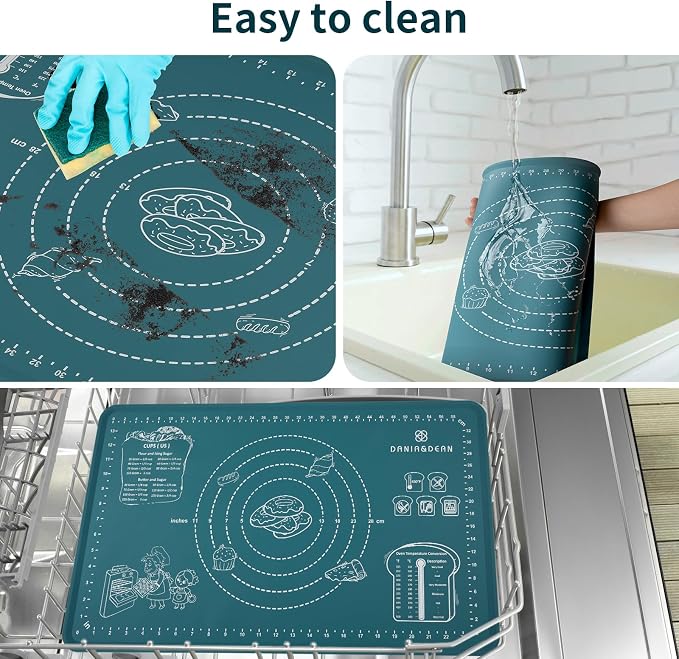 DANIA & DEAN Mom Theme 26"x16" Extra Thick Silicone Baking Mat for Pastry | Non-Slip & Non-Stick Mat with Measurements, for Dough Kneading, Pizza, Pie Crust, Sourdough, Bread, Pasta & Counter Sheet - Image 5