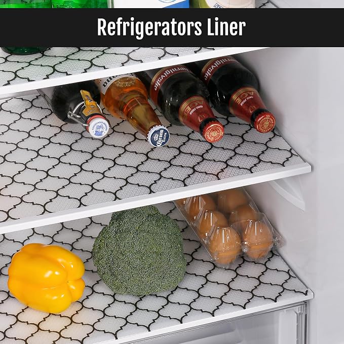 Cooyes Shelf Liner, Non Adhesive Drawer and Cabinet Liner, EVA Washable Oil-Proof Shelf Paper for Kitchen Cabinets, Refrigerator, Storage, Desks with Modern Pattern - Image 5