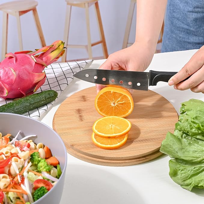 LOVYANXUE Bamboo Fiber Salad Bowl with Servers Set Large 9.8inches Nature Bamboo Mixing Bowl with Servers with Lid Spoon and Fork for Fruits,Salads and Vegetables - Image 6