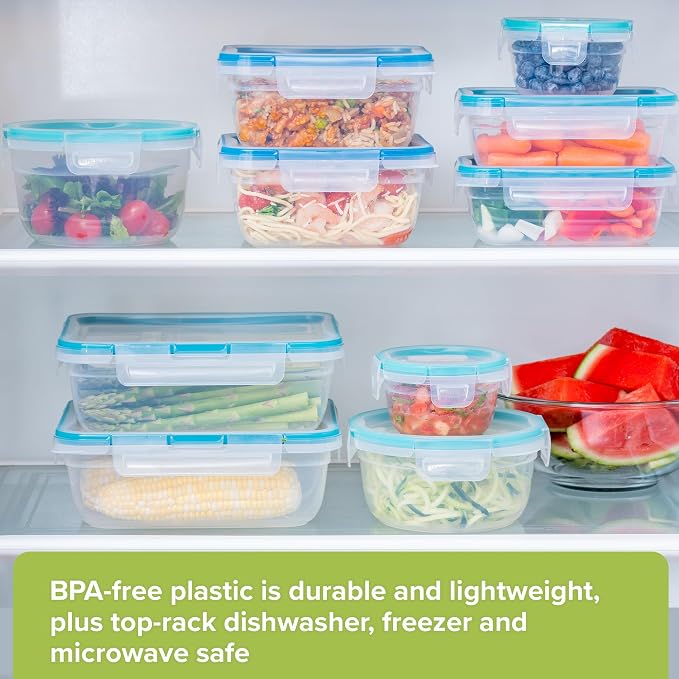 Snapware Plastic Total Solutions (10-Pack, Mixed Sizes) Food Storage Containers Set, Airtight & Leakproof Plastic Locking BPA-Free Lids Tupperware, Freezer Dishwasher Microwave Safe - Image 6