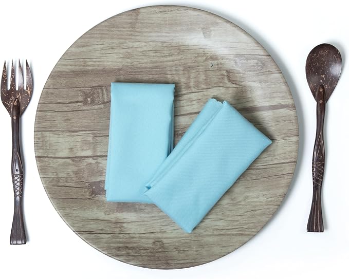 Pack of 25 PCS Cloth Napkins 17x17 inch Washable Polyester Dinner Napkins Soft Table Napkins for Wedding Party Dining Banquet Bistro Decoration - Baby Blue - Image 3