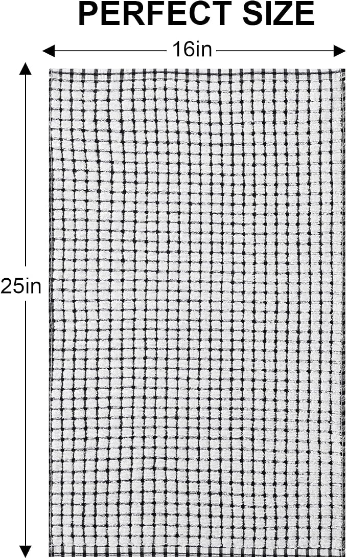 Kitinjoy Cotton 6 Pack Terry Kitchen Towels, Black | 16 x 25 Inches Super Soft and Absorbent Dish Towels, Quick Drying hand towels for kitchen Drying - Image 6
