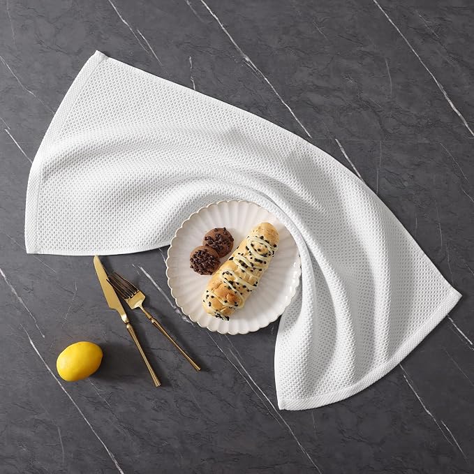 Homaxy 16 Pack 100% Cotton Kitchen Towels and Dishcloths Set, White | 12 x 12 Inches and 13 x 28 Inches Kitchen Towels Set, Ultra Soft Absorbent Dish Cloths for Washing Dishes - Image 9