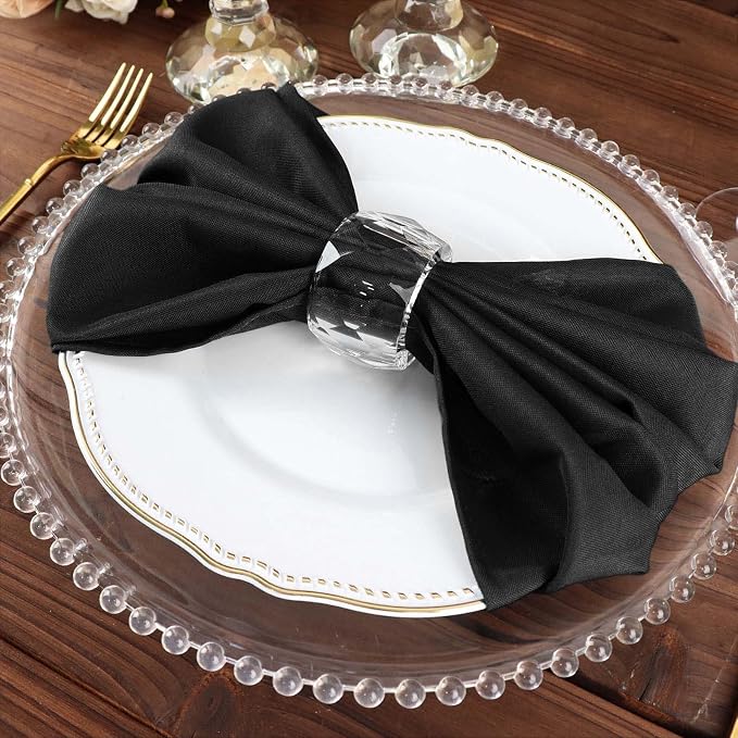 Efavormart Premium Cloth Napkins Set of 50, 20x20 Inch Black Violet Seamless Dinner Napkins, Washable Linen Table Napkin Cloth with Hemmed Edges for Weddings, Party and Banquet - Image 7