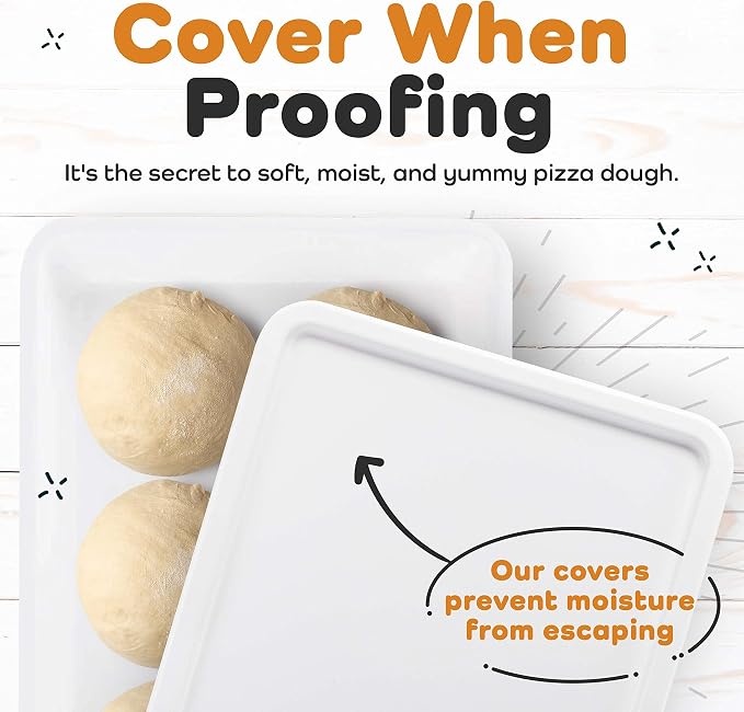 Pizza Dough Proofing Box, Commercial Grade 17.25" x 13", 2 Trays and Covers | Stackable - Image 3