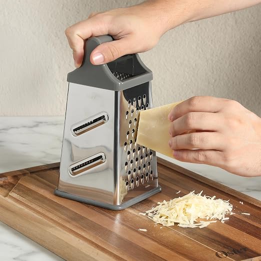 Oster Bluemarine 9-Inch 4-Sided Box Grater – Stainless Steel Cheese and Vegetable Grater, Kitchen Tool for Shredding, Slicing, Grating, Blue/Grey Handle - Image 6