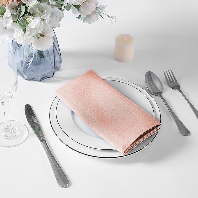 Bailarina Cloth Napkins Set of 40,17x17 inches Dinner Napkins Cloth Washable,Polyester Square Table Cloth Napkin Bulk with Hemmed Edges Ideal for Banquets, Parties and Weddings-Dusty Pink - Image 4