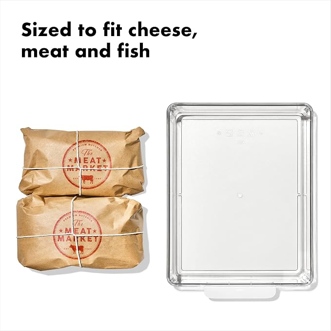 OXO Good Grips Fridge Organization Bin 8 in x 10 in - for Deli Meats, Cheeses, Loose Fruits and More - Image 2