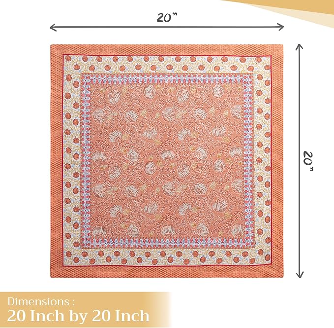 Maison d' Hermine Cloth Napkins Set of 4 Reusable 100% Cotton (20" x 20") | Everyday Square Napkins Cloth Washable Dinner Wedding Restaurant Hotel Kitchen Thanksgiving Christmas - Harvest Festival - Image 4
