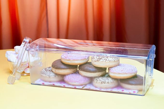 Pikanty Bread Box for Kitchen Countertop - 16 Inch Clear Plastic Storage Container with Hinged Lid, Keeps Loaves, Bagels, Buns, Rolls, Cookies and Crackers Fresh, Dishwasher Safe, Made in USA - Image 5