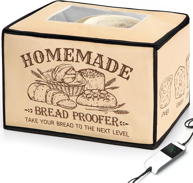 Nefelibata Proofing Box Bread Proofer with Heater Foldable Zippered Sourdough Basket for Making Dough Yogurt Pizza Cookie Natto Temperature Timer Controller Handmade Home Bakers Christmas Gift Idea by Nefelibata