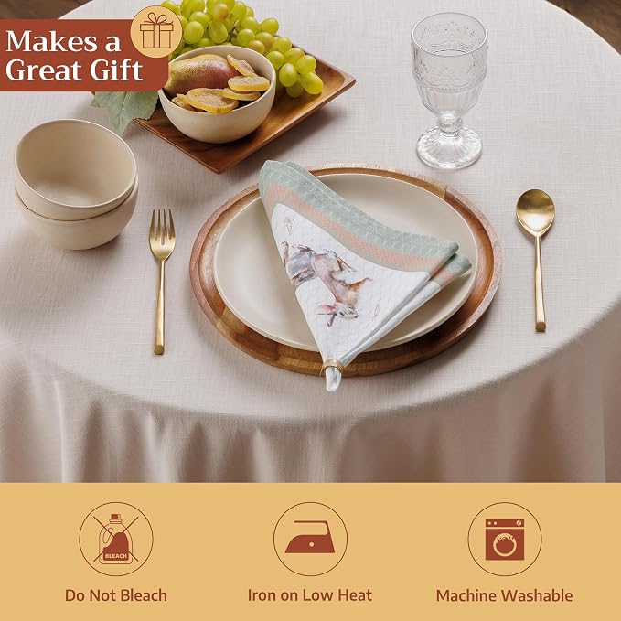 Maison d' Hermine Cloth Napkins Set of 4 Reusable 100% Cotton (18" x 18") | Everyday Square Napkins Cloth Washable Dinner Party Wedding Restaurant Hotel Kitchen Spring Summer - Rabbits At Dawn - Image 5
