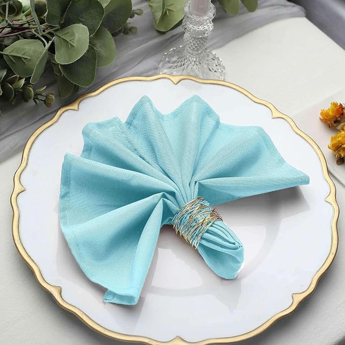 Efavormart Premium Cloth Napkins Set of 25, 17x17 Inch Light Blue Violet Seamless Dinner Napkins, Washable Linen Table Napkin Cloth with Hemmed Edges for Weddings, Party and Banquet - Image 2