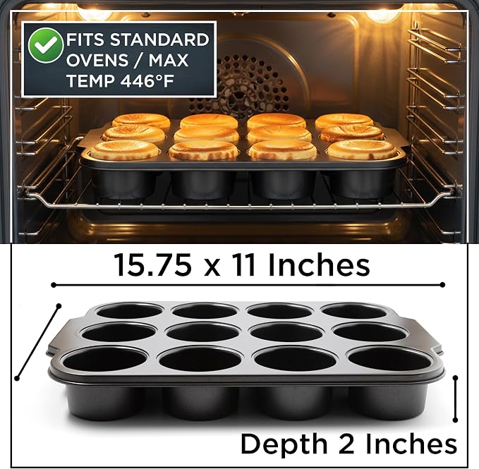 Wrenbury Pro Mini Cheesecake Pan - Nonstick Carbon Steel, Removable Bottom, 12 Cup, 3-Inch, Easy Clean, PFOA-Free - Image 2