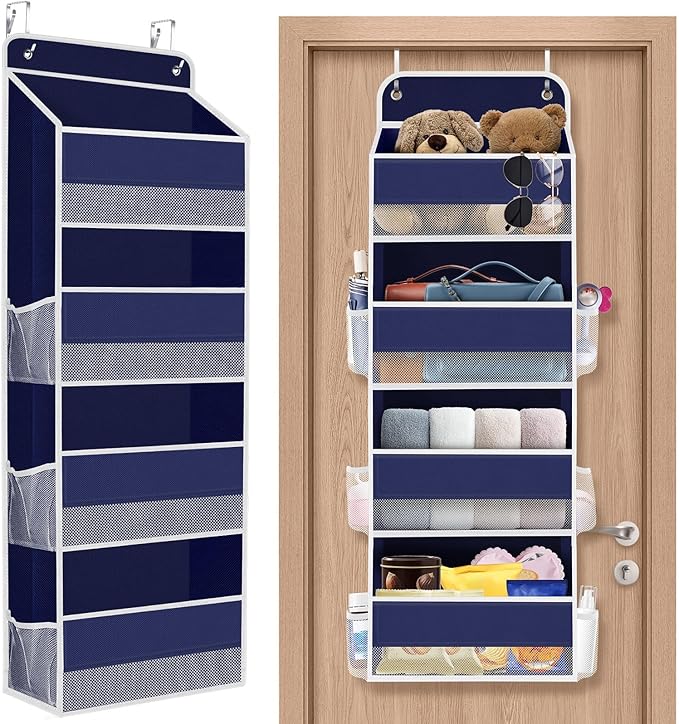 1Pack Over The Door Organizer Large Capacity Hanging Storage Room Organizer | 40 lb Capacity, Ultra-Sturdy, Foldable, Mesh Design with Clear Window, Space-Saving Organizer for Pantry, Nursery & Closet by SpaceHacks
