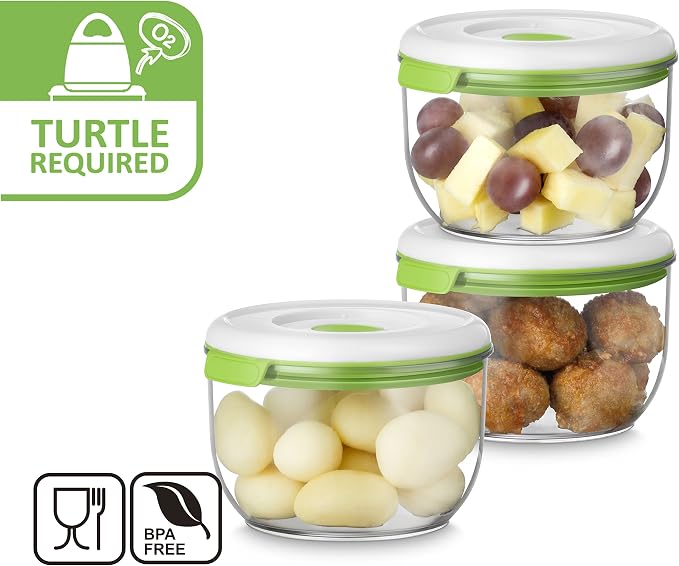 FOSA Food Containers for Vacuum Seal 3 Pack - 28oz Reusable Medium Vacuum Sealer Containers - Food Vacuum Sealer Set (Vacuum Pump Not Included) - Image 4