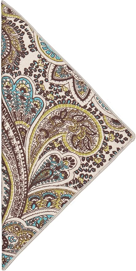 Cloth Napkins 100% Cotton Fabric Linen Napkins 18" x 18" Dinner Table Decor, Party Ideas, Brown, Turquoise Blue Fabric, Use with Tablecloth for Table Settings, Tablescapes Set 12 - Image 2
