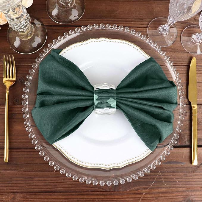 Efavormart Premium Cloth Napkins Set of 100, 20x20 Inch Hunter Green Seamless Dinner Napkins, Washable Linen Table Napkin Cloth with Hemmed Edges for Weddings, Party and Banquet - Image 5