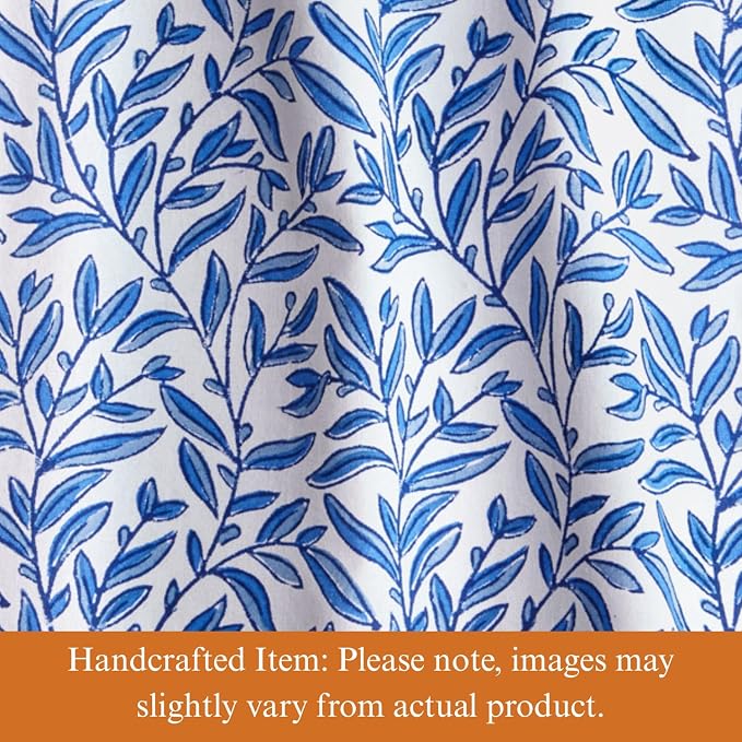 100% Blue Cotton Dinner Napkins, Set of 6, Hand Printed English Gardens Design, Fair Trade, Washable Cloth Napkins for Parties & Cocktails 20x20 in - Image 2