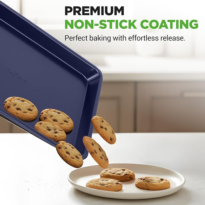 NutriChef 6-Piece Nonstick Baking Pans - Carbon Steel Non toxic Bakeware set with Cookie Sheets, Muffin, Loaf, Round & Square Pan - Restaurant Quality Baking Tray, Easy Clean, Dishwasher & Oven Safe - Image 5