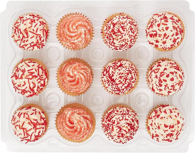 PME Pack of 9 Reusable Plastic Cupcake Container Carrier Boxes (12 cavities) - Image 3