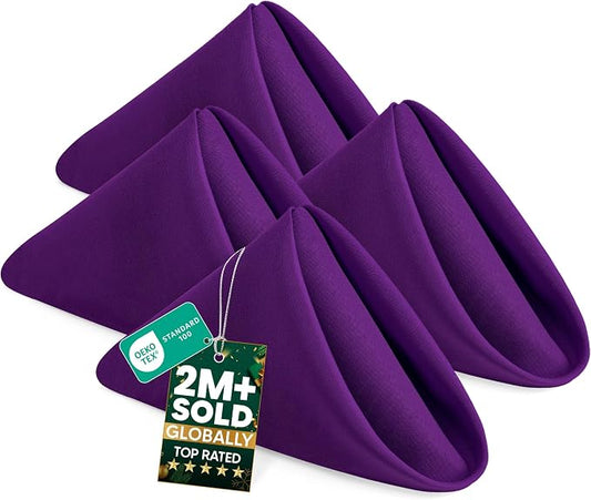 Utopia Home [24 Pack, Purple] Cloth Napkins 17x17 Inches, 100% Polyester | Hemmed Edges, Washable and Reusable Ideal for Parties, Weddings and Dinners by UTOPIAHOME