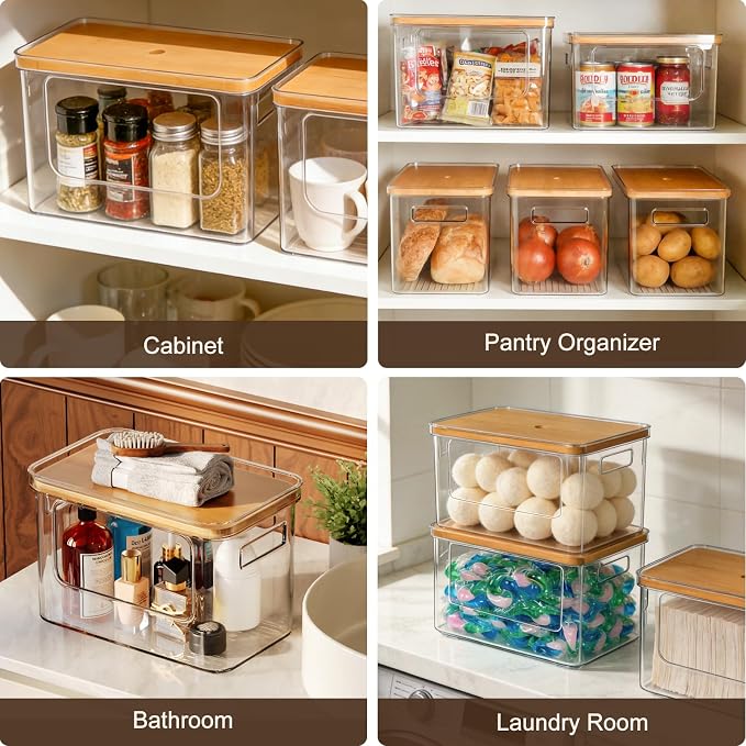 Hudgan Potato and Onion Storage Bin for Pantry Organizers Straight Side, Stackable, 2 Set - Image 9