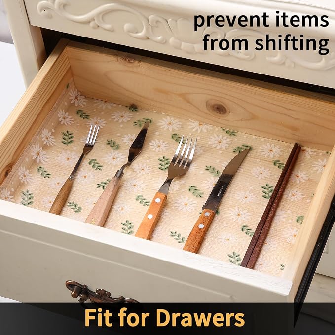 iwtmm Shelf Drawers Liners for Kitchen Cabinets Non-Slip, Washable, Oil-Proof Drawer Liners, EVA Waterproof Non-Adhesive Cabinet Liners for Kitchen, Pantry, Bathroom - Image 3
