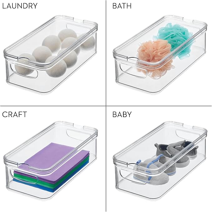 iDesign Stackable Fridge Organizer Bins with Lids for Fresh Produce - Set of 3 - Clear - Image 4