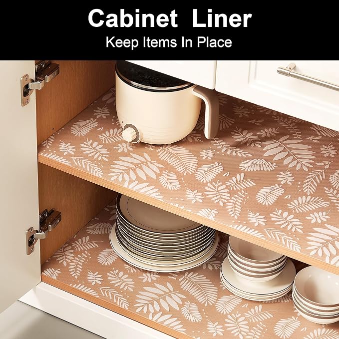 Cooyes Shelf and Drawer Liners for Kitchen Cabinets, Non Adhesive Cabinet Liner, EVA Waterproof Durable Non-Slip Drawer Mats for Shelves, Refrigerator, Storage, Desks（17.5" W x 197" L） - Image 2