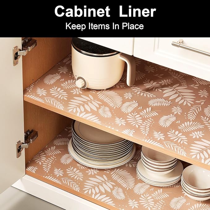 Cooyes Shelf and Drawer Liners for Kitchen Cabinets, Non Adhesive Cabinet Liner, EVA Waterproof Durable Non-Slip Drawer Mats for Shelves, Refrigerator, Storage, Desks（11.8" W x 118" L） - Image 2