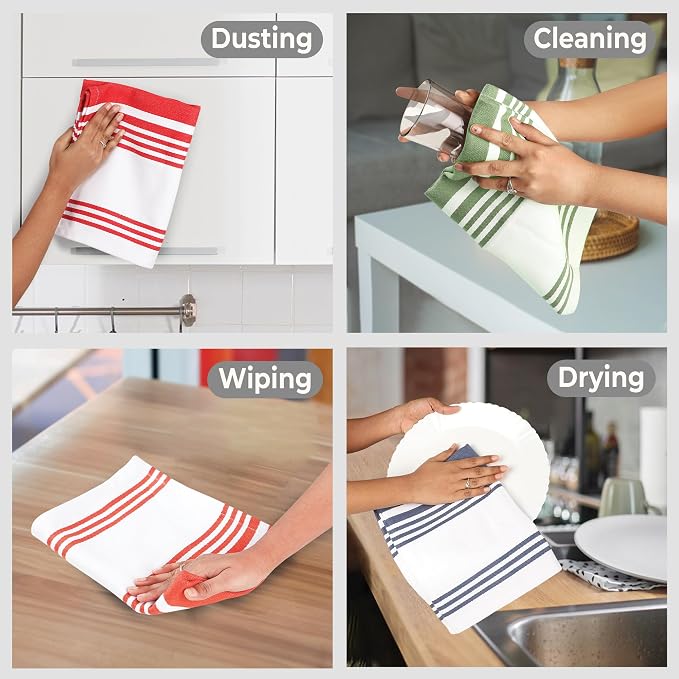 Urban Villa Kitchen Towels Cotton Dish Towels 20”x30” (Set of 3) Multi - Image 3